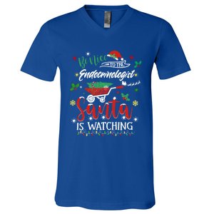 Be Nice To The Endocrinologists Christmas Hormone Doctor Pj Swea V-Neck T-Shirt