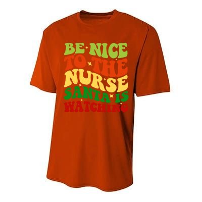 Be Nice To The Nurse Santa Is Watching Matching Christmas Gift Performance Sprint T-Shirt