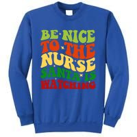 Be Nice To The Nurse Santa Is Watching Matching Christmas Gift Sweatshirt