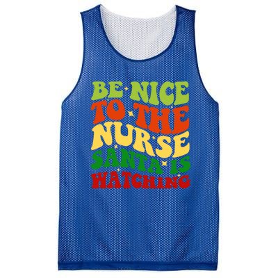 Be Nice To The Nurse Santa Is Watching Matching Christmas Gift Mesh Reversible Basketball Jersey Tank