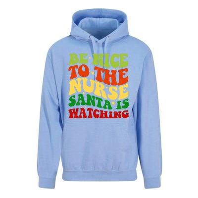 Be Nice To The Nurse Santa Is Watching Matching Christmas Gift Unisex Surf Hoodie