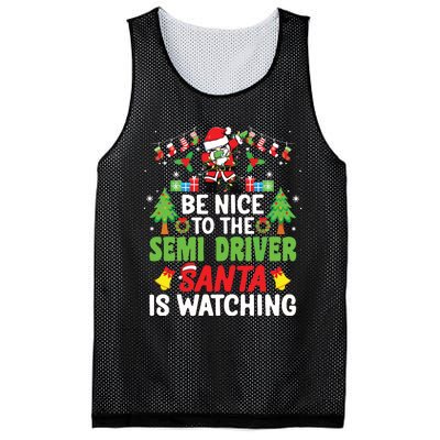 Be Nice To The Semi Driver Santa Truck Driver Christmas Mesh Reversible Basketball Jersey Tank