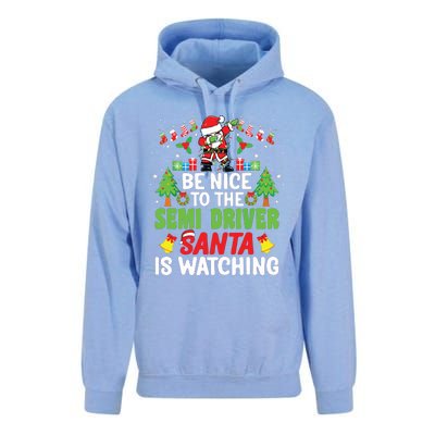 Be Nice To The Semi Driver Santa Truck Driver Christmas Unisex Surf Hoodie