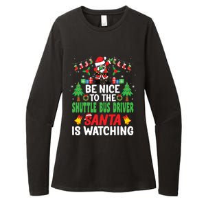 Be Nice To The Shuttle Bus Driver Santa Christmas Womens CVC Long Sleeve Shirt