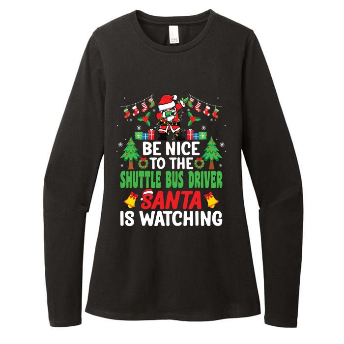 Be Nice To The Shuttle Bus Driver Santa Christmas Womens CVC Long Sleeve Shirt