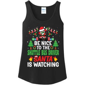 Be Nice To The Shuttle Bus Driver Santa Christmas Ladies Essential Tank