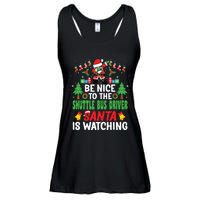 Be Nice To The Shuttle Bus Driver Santa Christmas Ladies Essential Flowy Tank