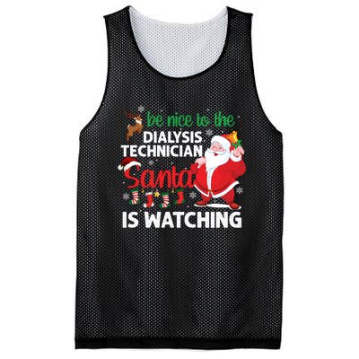 Be Nice To The Dialysis Nurse Santa Is Watching Christmas Mesh Reversible Basketball Jersey Tank