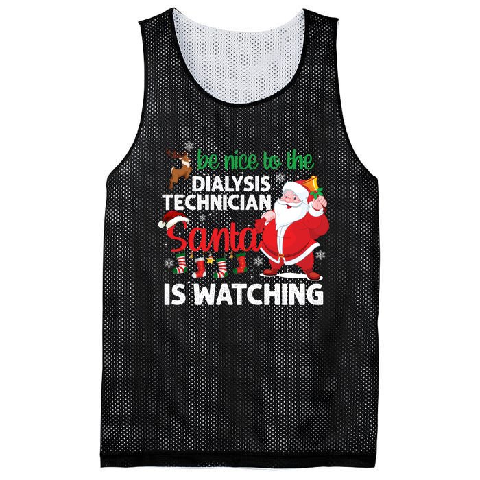 Be Nice To The Dialysis Nurse Santa Is Watching Christmas Mesh Reversible Basketball Jersey Tank