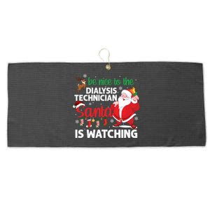 Be Nice To The Dialysis Nurse Santa Is Watching Christmas Large Microfiber Waffle Golf Towel