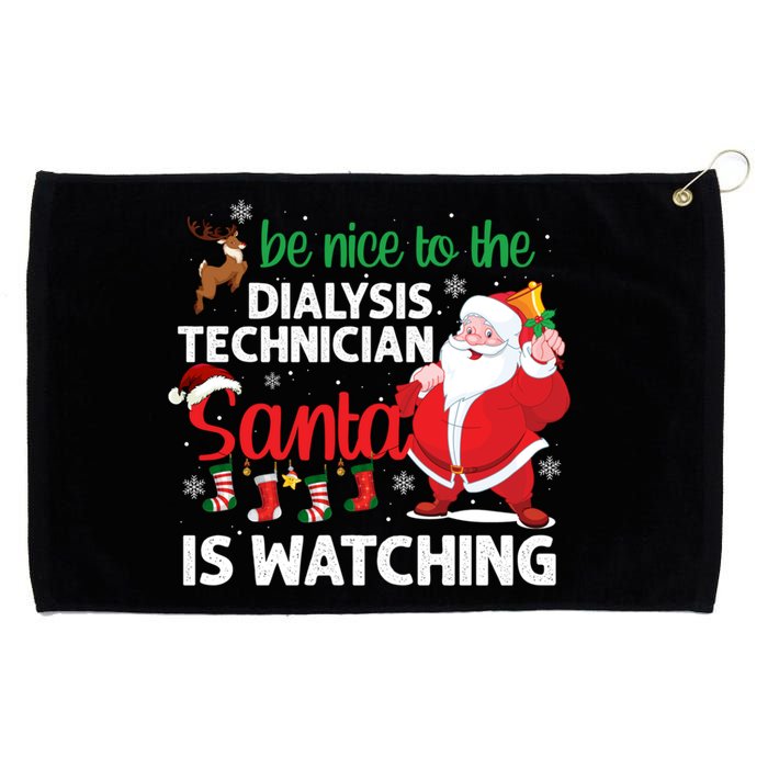 Be Nice To The Dialysis Nurse Santa Is Watching Christmas Grommeted Golf Towel