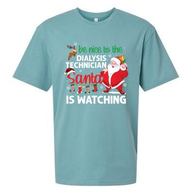 Be Nice To The Dialysis Nurse Santa Is Watching Christmas Sueded Cloud Jersey T-Shirt