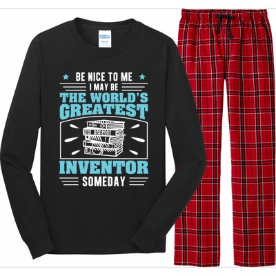 Be Nice To Me I May Be Funny Future Inventor Humor Innovator Funny Gift Long Sleeve Pajama Set