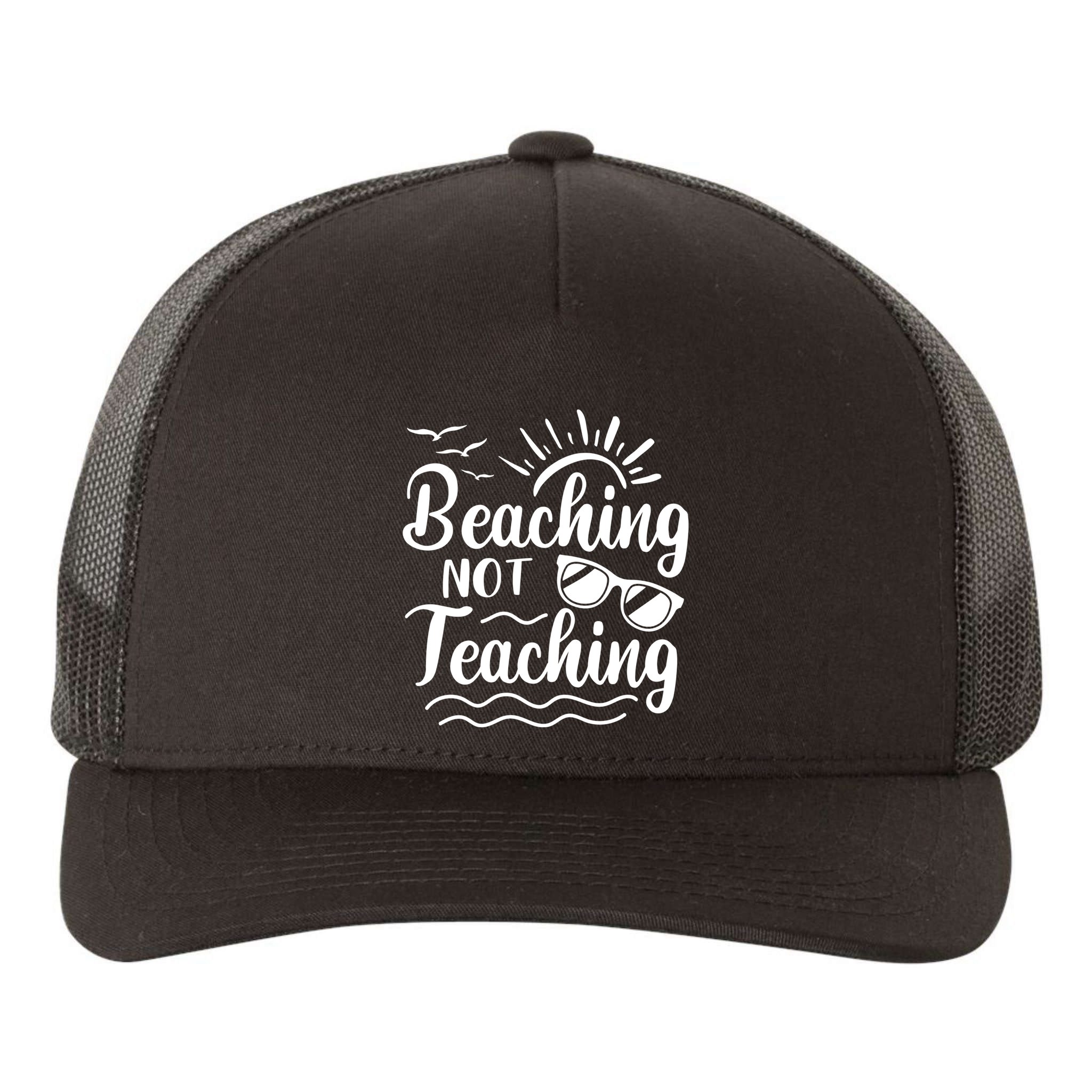 Beaching Not Teaching Summer Break Teacher Yupoong Adult 5-Panel Trucker Hat