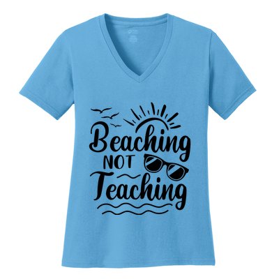 Beaching Not Teaching Summer Break Teacher Women's V-Neck T-Shirt