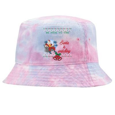 Be Nice To The Doctor Santa Is Watching Christmas Jobs Ugly Cool Gift Tie-Dyed Bucket Hat