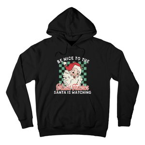 Be Nice To The Music Teacher Santa Is Watching Funny Xmas Hoodie