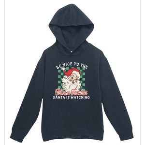 Be Nice To The Music Teacher Santa Is Watching Funny Xmas Urban Pullover Hoodie