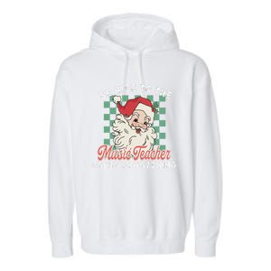 Be Nice To The Music Teacher Santa Is Watching Funny Xmas Garment-Dyed Fleece Hoodie