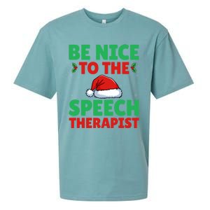 Be Nice To The Speech Therapist Slp Speech Therapy Christmas Great Gift Sueded Cloud Jersey T-Shirt