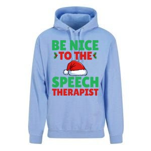 Be Nice To The Speech Therapist Slp Speech Therapy Christmas Great Gift Unisex Surf Hoodie