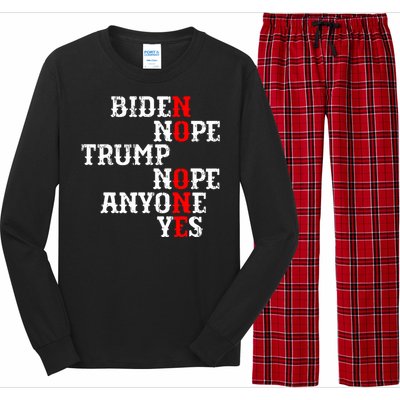 Biden Nope Trump Nope Anyone Yes No One Long Sleeve Pajama Set