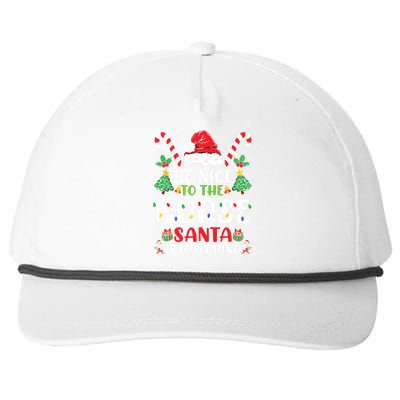 Be Nice To The Nurse Santa Is Watching Funny Nurse Christmas Snapback Five-Panel Rope Hat