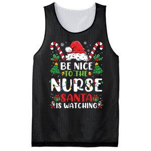 Be Nice To The Nurse Santa Is Watching Funny Nurse Christmas Mesh Reversible Basketball Jersey Tank