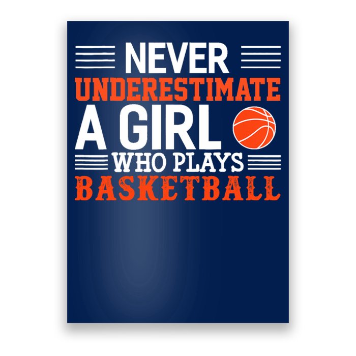 Basketball Never Underestimate A Girl Who Plays Basketball Poster