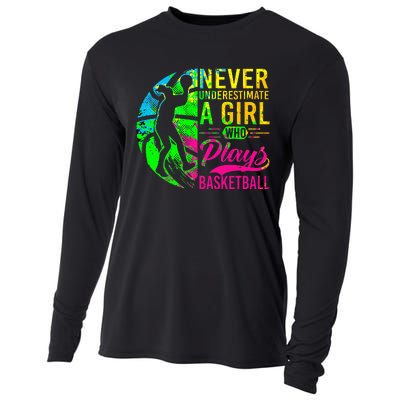 Basketball Never Underestimate A Who Plays Basketball Cooling Performance Long Sleeve Crew