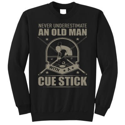 Billiard Never Underestimate An Old Man With A Cue Stick Sweatshirt