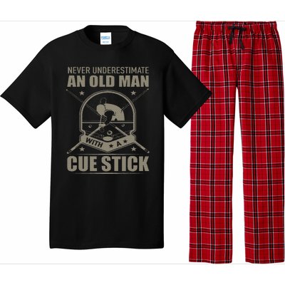 Billiard Never Underestimate An Old Man With A Cue Stick Pajama Set