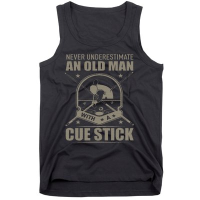 Billiard Never Underestimate An Old Man With A Cue Stick Tank Top