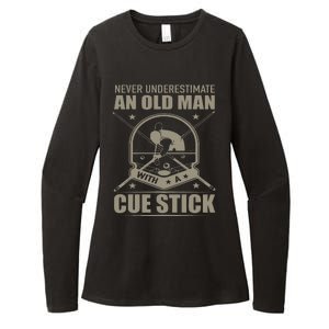 Billiard Never Underestimate An Old Man With A Cue Stick Womens CVC Long Sleeve Shirt