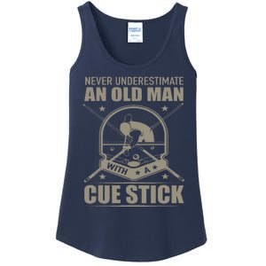 Billiard Never Underestimate An Old Man With A Cue Stick Ladies Essential Tank