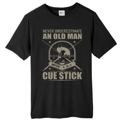 Billiard Never Underestimate an Old Man with a Cue Stick Tall Fusion ChromaSoft Performance T-Shirt