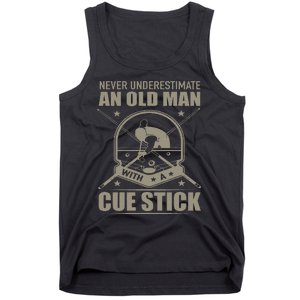 Billiard Never Underestimate an Old Man with a Cue Stick Tank Top