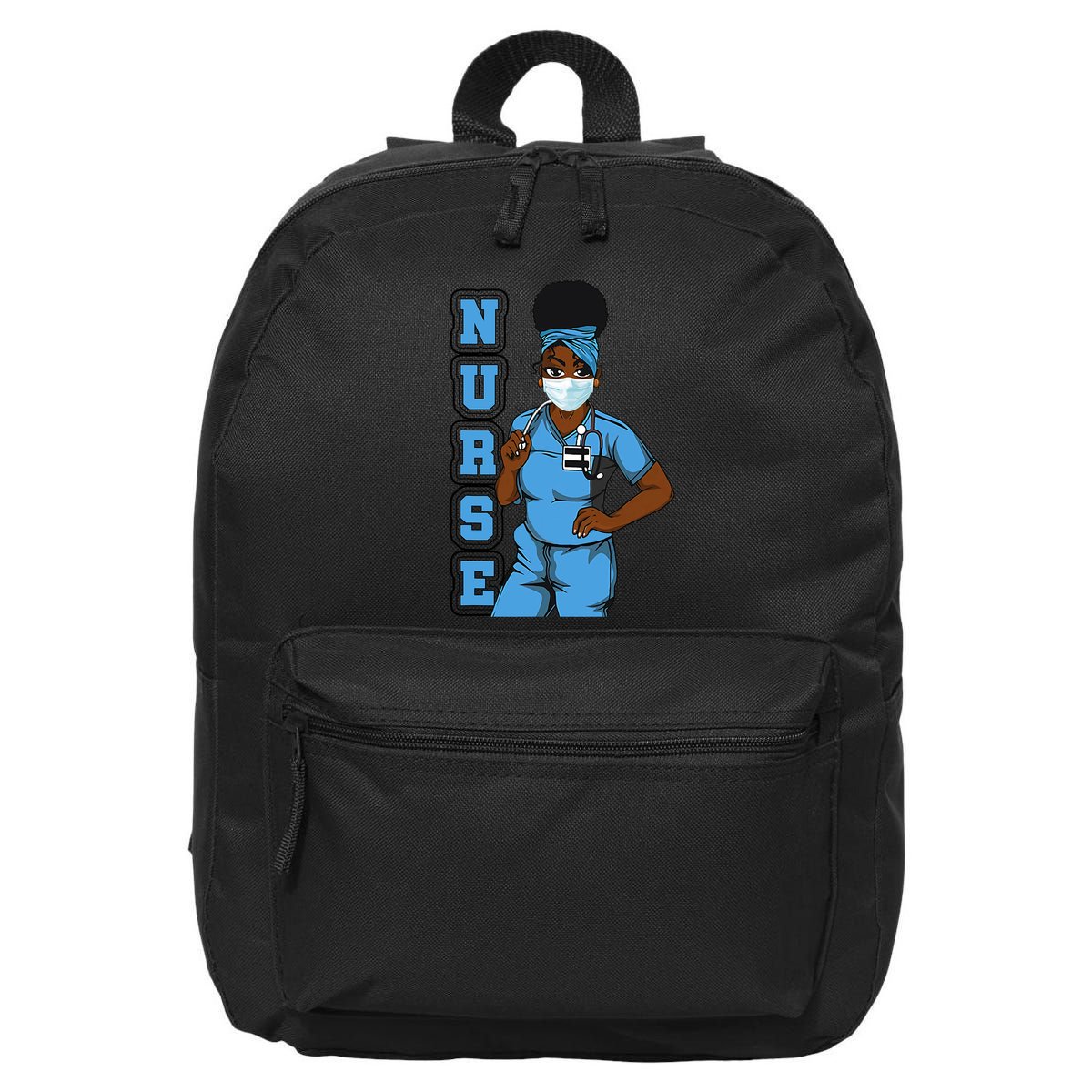 Black Nurse Uniform Face Mask Afro African Women Funny Gift 16 in Basic Backpack
