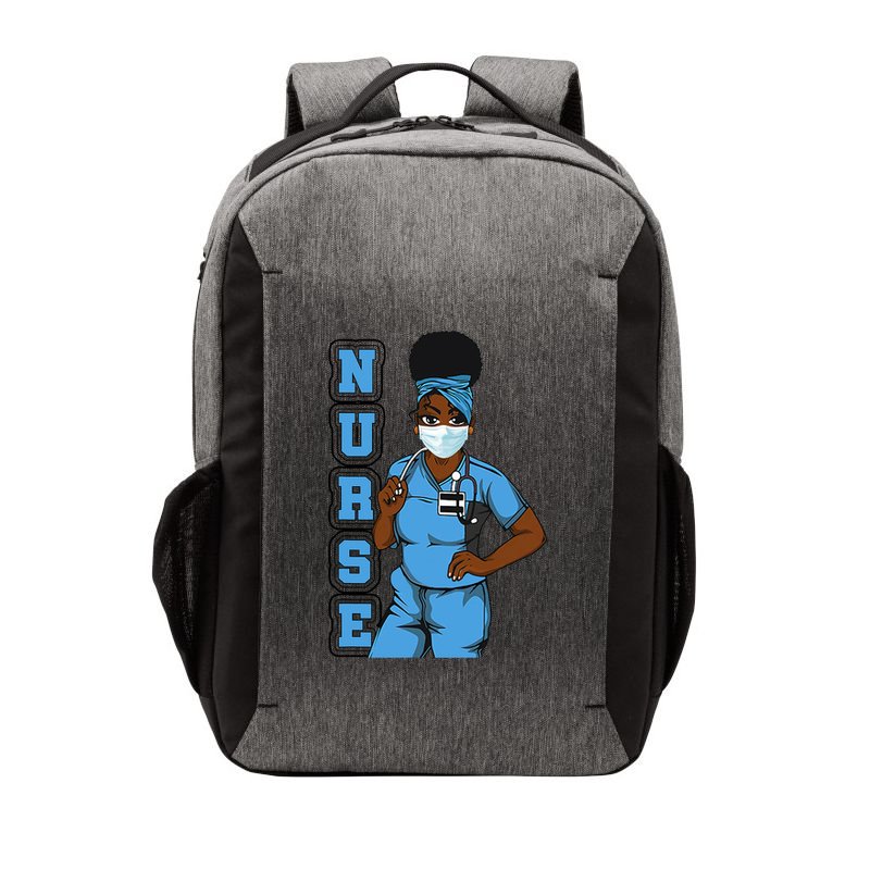 Black Nurse Uniform Face Mask Afro African Women Funny Gift Vector Backpack