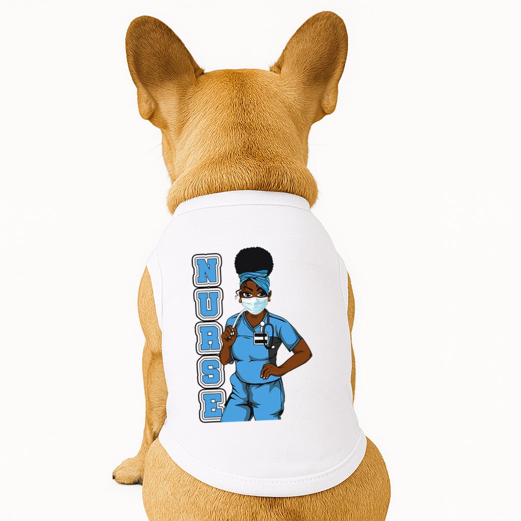 Black Nurse Uniform Face Mask Afro African Women Funny Gift Doggie Tank
