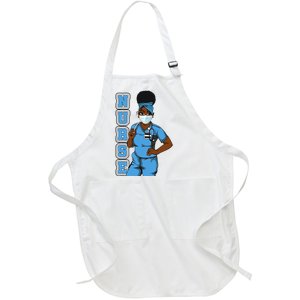 Black Nurse Uniform Face Mask Afro African Women Funny Gift Full-Length Apron With Pockets