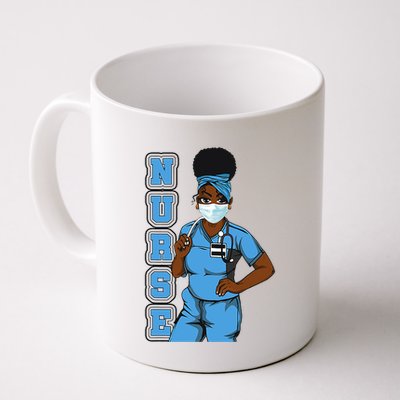 Black Nurse Uniform Face Mask Afro African Women Funny Gift Mug