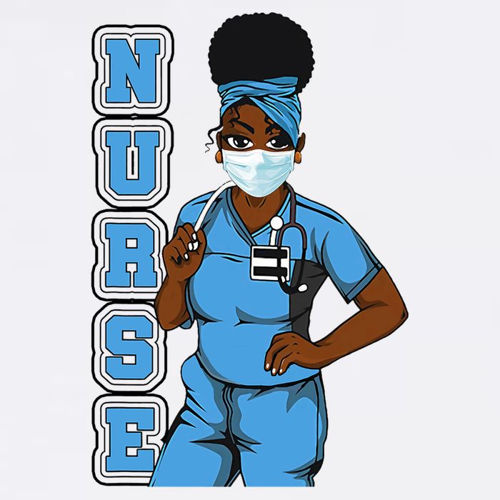 Black Nurse Uniform Face Mask Afro African Women Funny Gift Premium T-Shirt