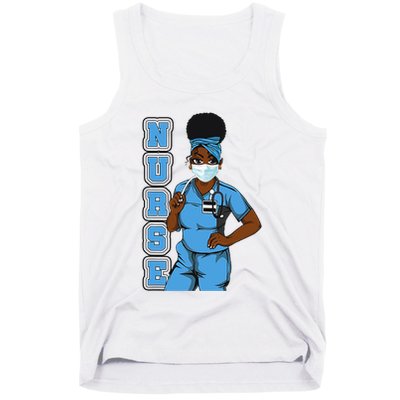 Black Nurse Uniform Face Mask Afro African Women Funny Gift Tank Top
