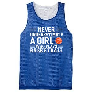 Basketball Never Underestimate A Who Plays Basketball Gift Mesh Reversible Basketball Jersey Tank