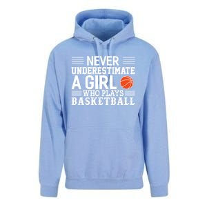 Basketball Never Underestimate A Who Plays Basketball Gift Unisex Surf Hoodie