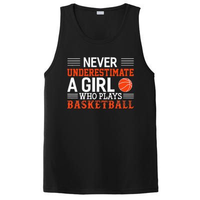 Basketball Never Underestimate A Girl Who Plays Basketball PosiCharge Competitor Tank