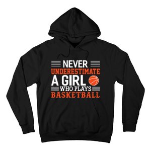 Basketball Never Underestimate A Girl Who Plays Basketball Hoodie