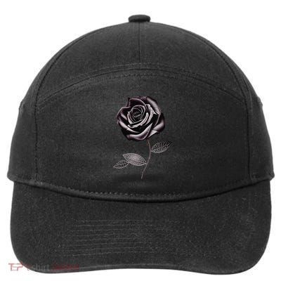 Beautiful Nocturne Velvet Rose Flower Elegant Floral Art 7-Panel Snapback Hat