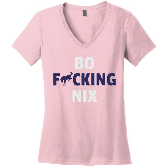 Bo Nix Vintage Denver Women's V-Neck T-Shirt